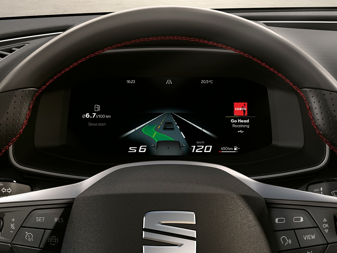 Adaptive Cruise Control Predictive in the SEAT Leon, displaying impressive value and semi-autonomous technology, ideal for seat leon cars for sale in the small family category.