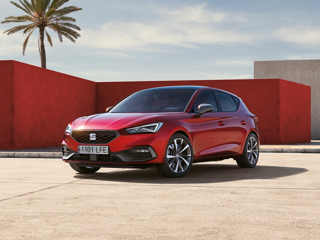 The seat leon fr with sleek alloy wheels and an engaging drive profile., an stand out vehicle in the range from seat.